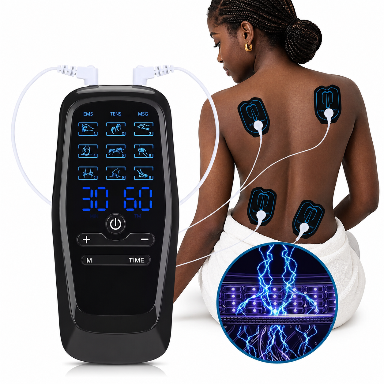 Relax EMS - Solution Anti-Douleur pour le Dos, les Jambes et les Épaules