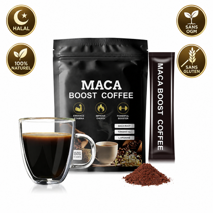 MACA BOOST COFFEE — Café Énergie & Vigueur (Maca · Tongkat Ali · L-Arginine)
